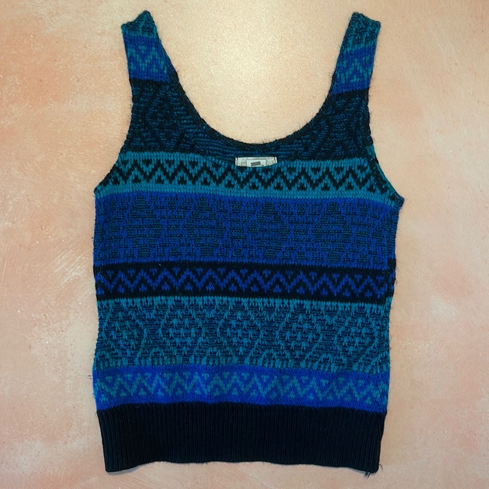 NWOT LF Furst Of A Kind Vintage Reworked Sweater Sleeveless Knit Tank Top - S